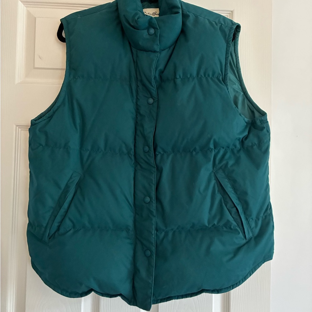 Vintage Eddie Bauer Teal Puffer Vest - Medium